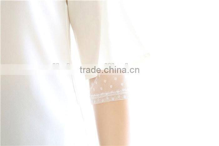 New design elegant high quality medium sleeve lace ladies blouses and tops