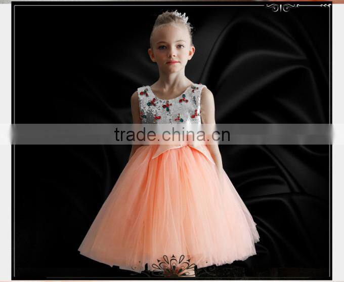 Hot Sale Wedding Dress For Flower Girls Pretty Girl Summer Dress For Performance Fancy Kids Clothing GD90427-8