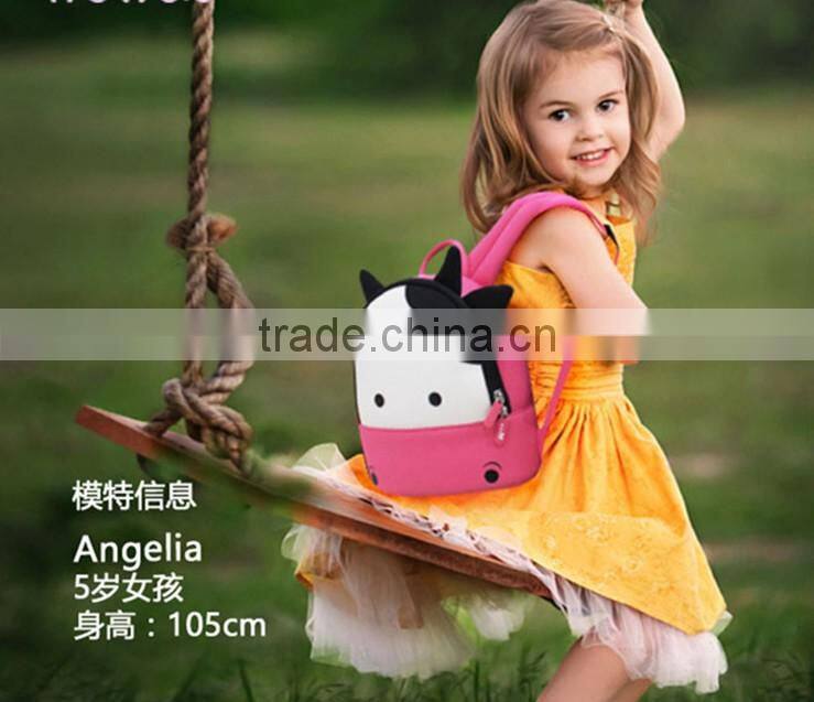 R1912H Children school bags Waterproof 3D Cow cartoon animal backpack girls kids backpacks kindergarten school bag