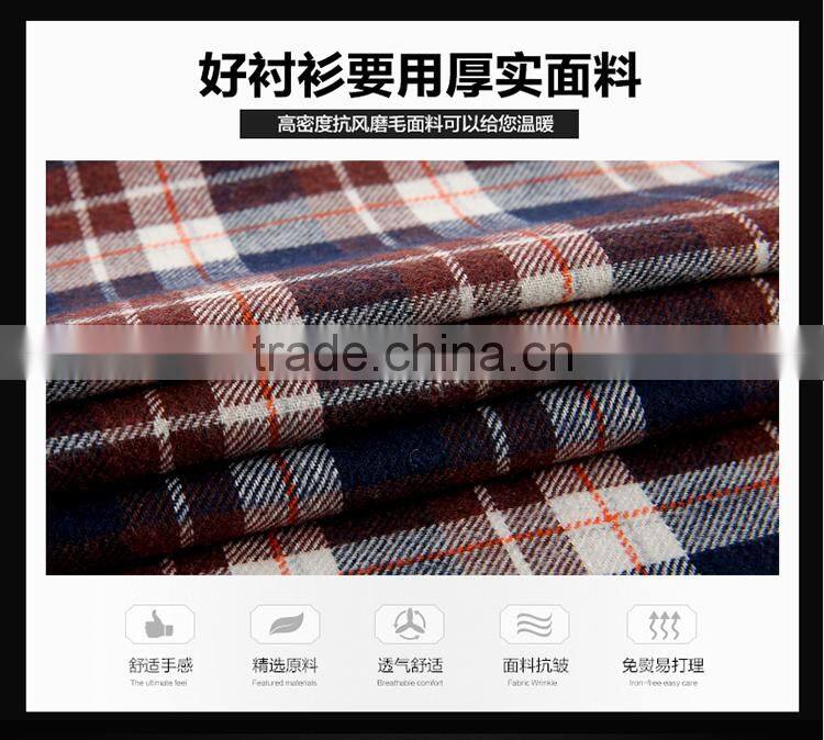 cotton long sleeve casual fashionable man plaids t-shirt
