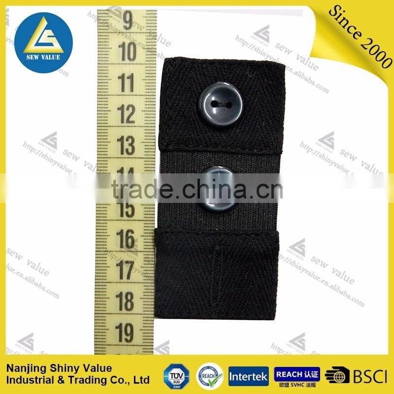 Hot selling high quality black color button waist extender in elastic material