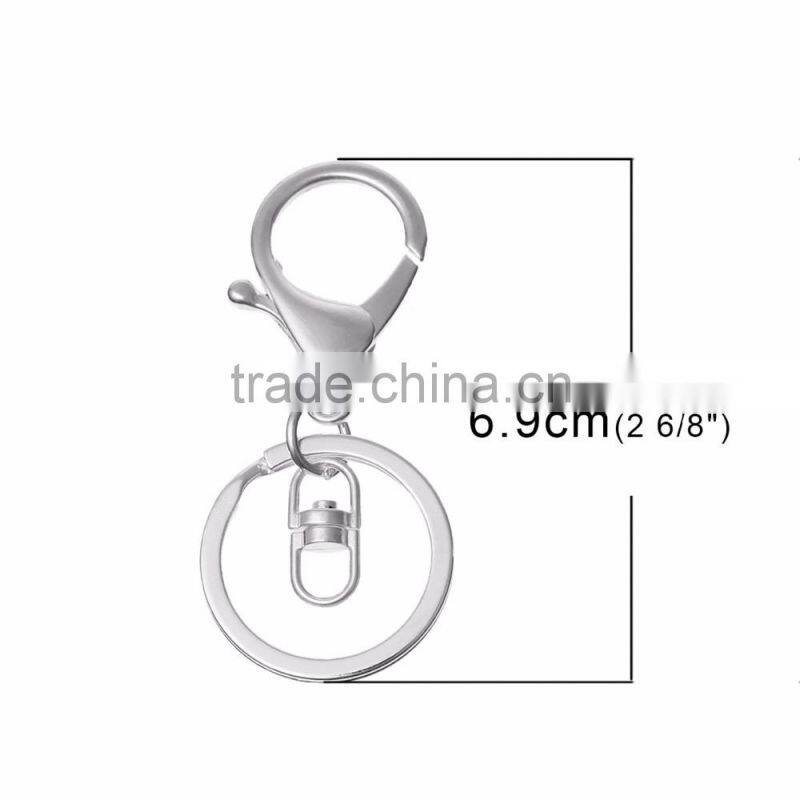 Wholesale Silver Plated Lobster Clasp Findings Simple Metal Key Chain Rings