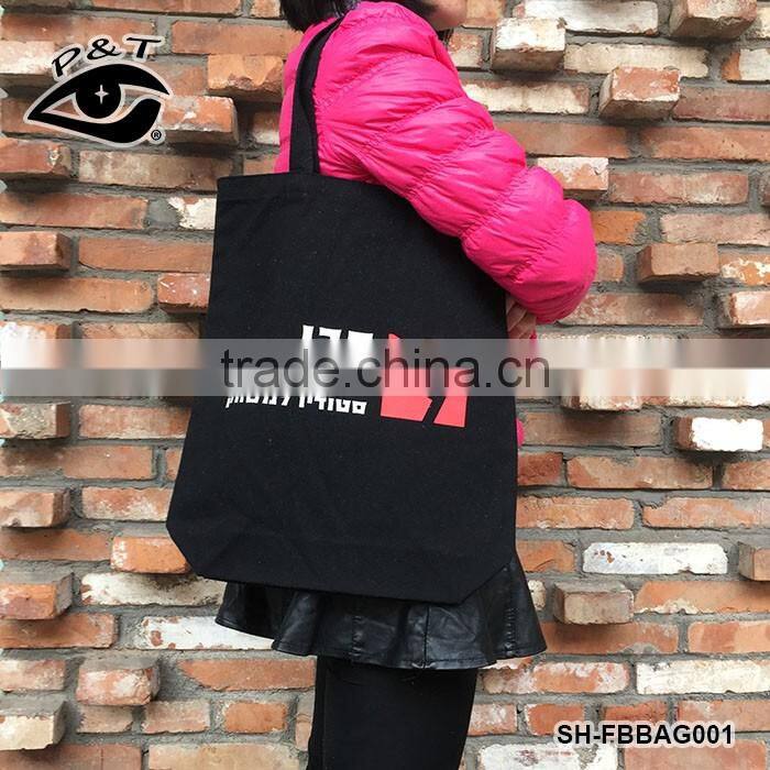 Hot Selling Handmade Natural Custom Printed Standard Size Cotton Canvas Tote Shopping Bag