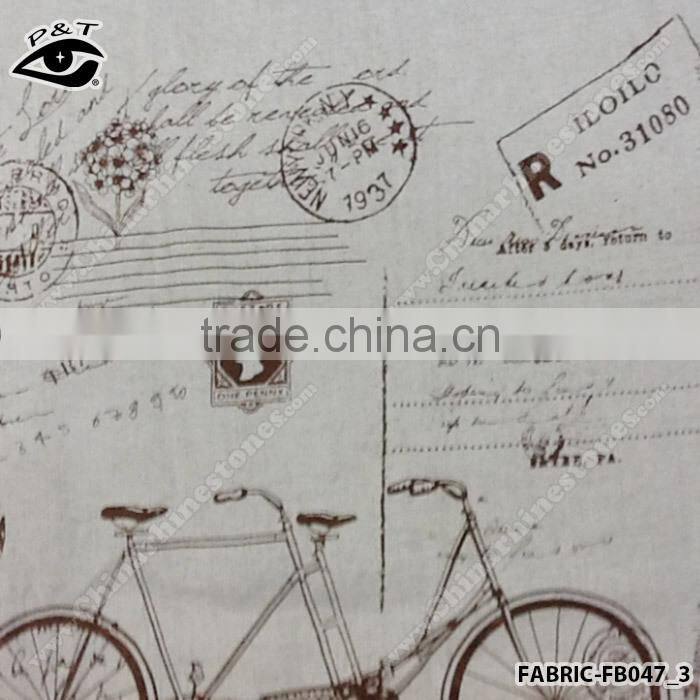 Wholesale Linen Fabric bicycle Pattern fabric for household
