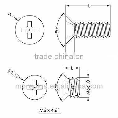 Made in Taiwan Plastic Screw Phillips Flat Head Screws