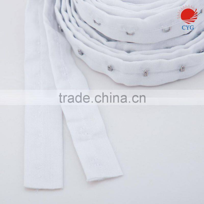 Customized size Hook and Eye Tape, Hook and Eyes White Satin Ribbon Tape for Sewing Projuct