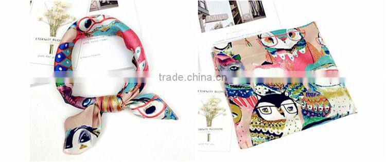 women digital print custom design silk scarf