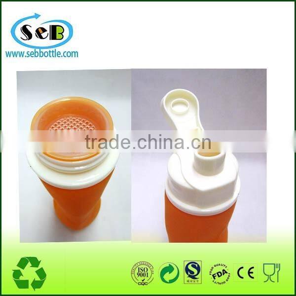 BPA Free eco-friendly outdoor silicone plastic camping water bottle collapsible sport water bottle