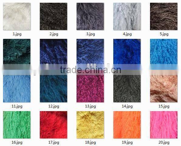 YR947 Fringed Patchwork Mongolia Wool Skirt Real Timbet Lamb Fur Skirt