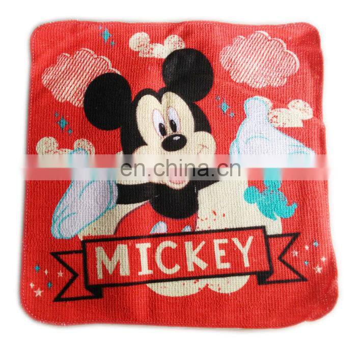 customized compressed magic towel 100% cotton towel fabric with printed Mickey mouse