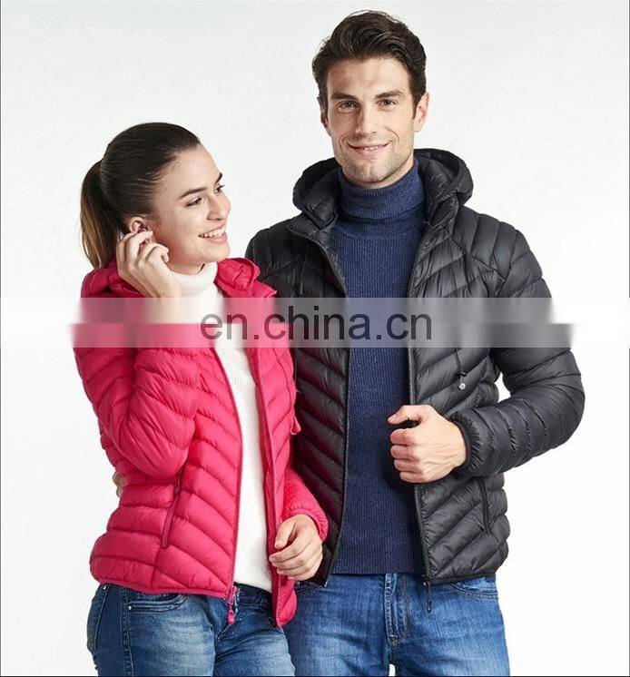 Apparel red sport down coat fabric ultralight mens down jacket for winters