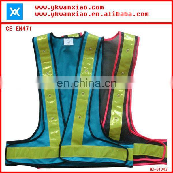factory custom made light mesh led tubes flashing led lights high visibility Flashing LED security vest