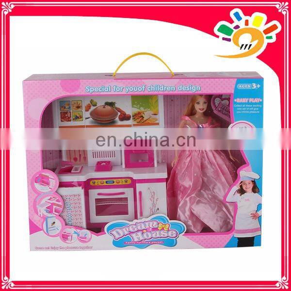 New design doll,beautiful girl doll with tableware set toy