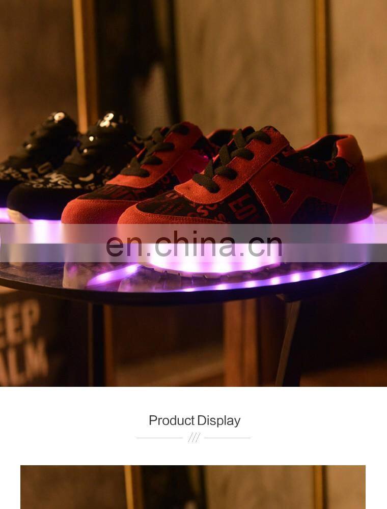 Wholesale Hot New Fashion Rechargeable OEM PU leather light shoes sneakers LED Shoes men women footwear