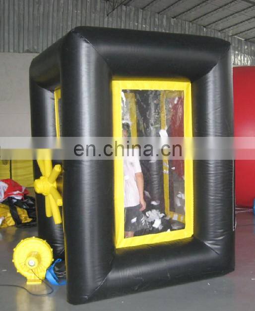 high quality cheap cube inflatable money Grabber Machine booth for Advertisement