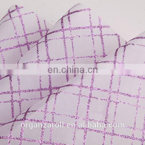 2015 fashion design decorative golden glitter organza fabric