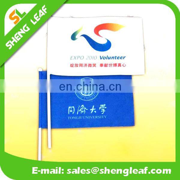 Cheap custom hand held flags with Polyester Flagpole