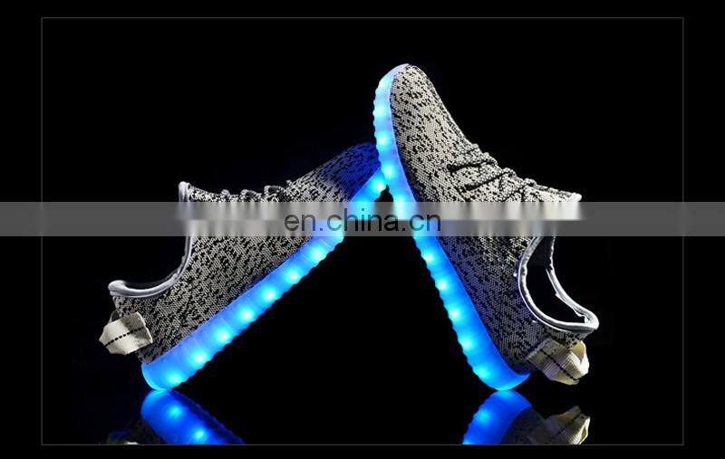 Rubber Outsole Material top quality women flat sneakers adult led, led for shoes