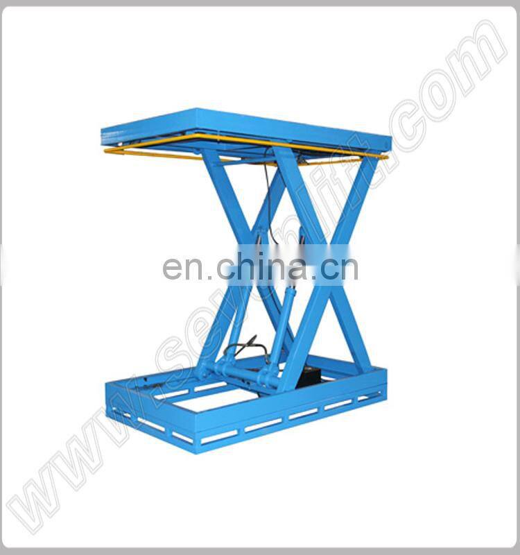 7LSJG Shandong SevenLift 1 ton load capacity plywood hydraulic scissor lift table
