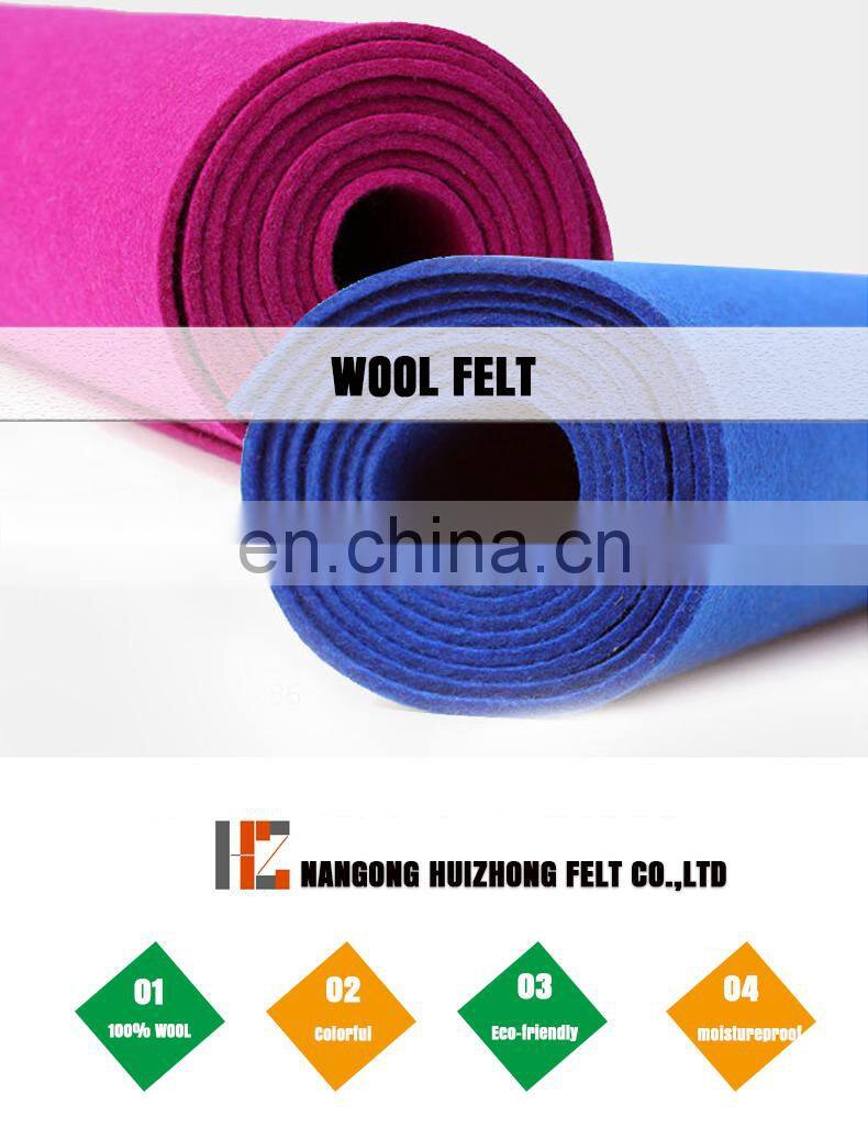 high quality eco-friendly 3 mm 100% natural high density felt 3mm 10mm thick 100 best quality chinesewoolfelt
