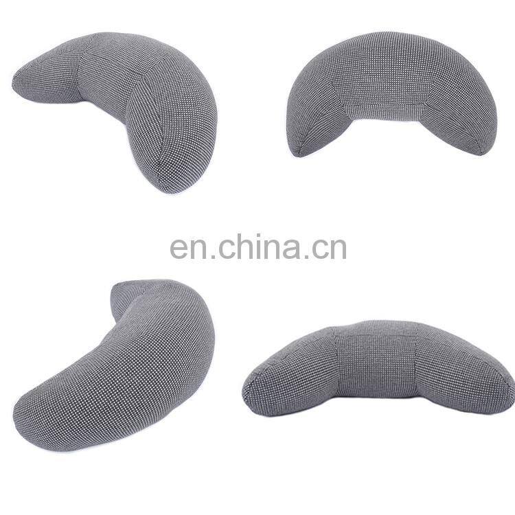 Factory price grey C shape multi functional waist cushion pillow with food grade Polystyrene filling