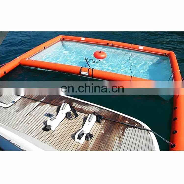 0.9mm PVC Tarpaulin Customized Inflatable Floating Swimming Pool With Net Boat Swimming Pool For Sale
