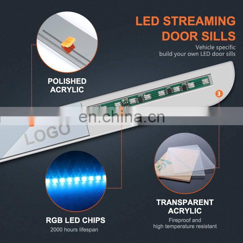 LED Door Sill Flashing Light for Mercedes Benz S-CLASS W222 V222 X222 W220 W221 Acrylic Car Door Sill Scuff Plate Pedal