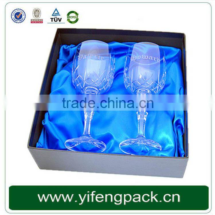 Custom High Quality cardboard single wine glass gift boxes with lid factory