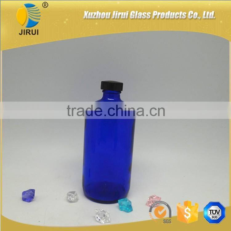 500ml & 250ml blue clear boston round glass lotion bottle