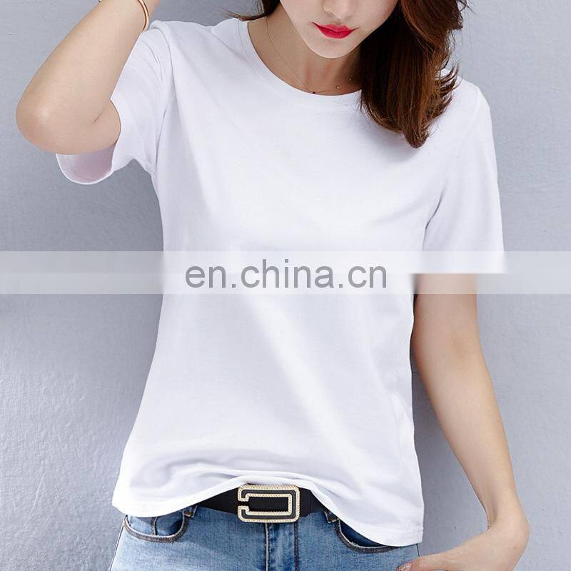 Manufacturer wholesale cotton solid color T-shirt short-sleeved loose top casual sports women's clothing