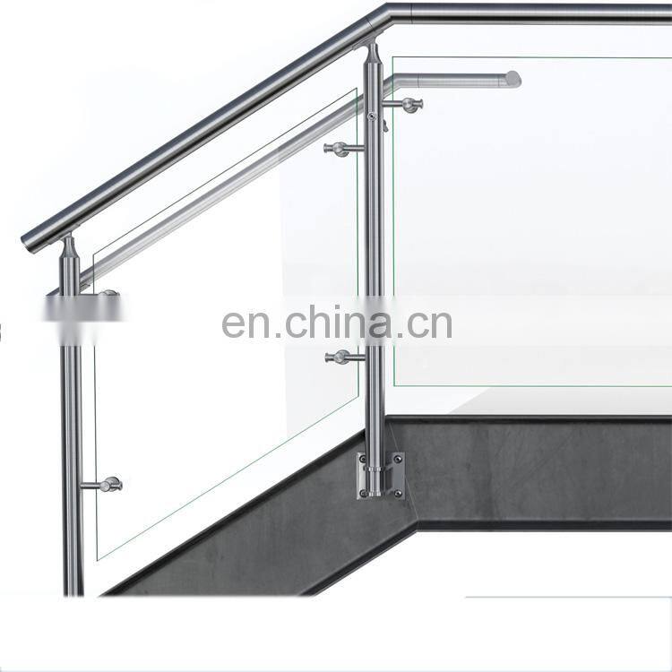 Morden style design aluminum glass stair deck balcony rail indoor railings