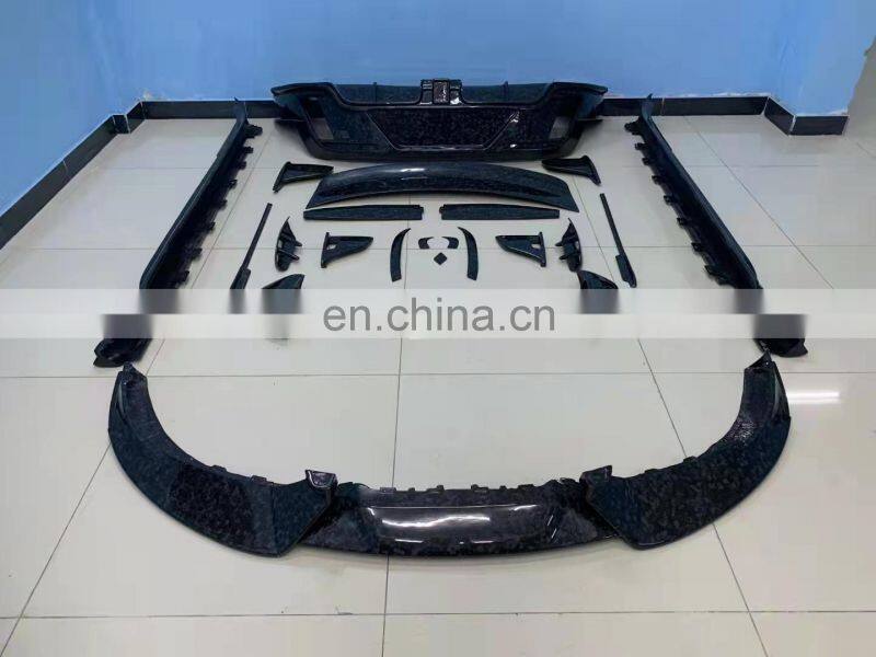 Runde Dry Carbon Fiber Material For Porsche Taycan Upgrade Mansory Style Body Kit Front Lip Rear Lip Side Skirt Spoiler