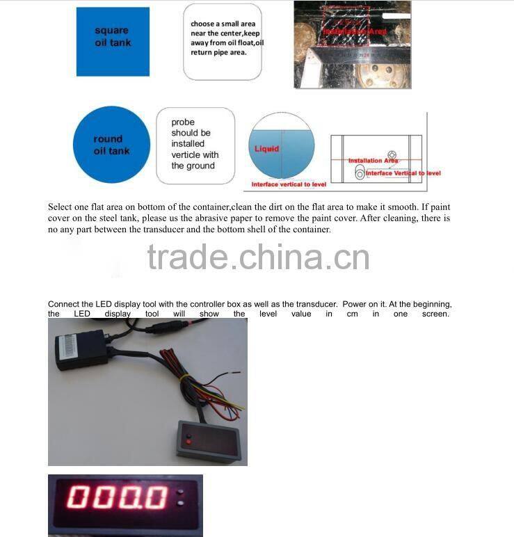 F500 ultrasonic sensor receiver transmitter water level meter liquid level measurement sensors with no drilling hole