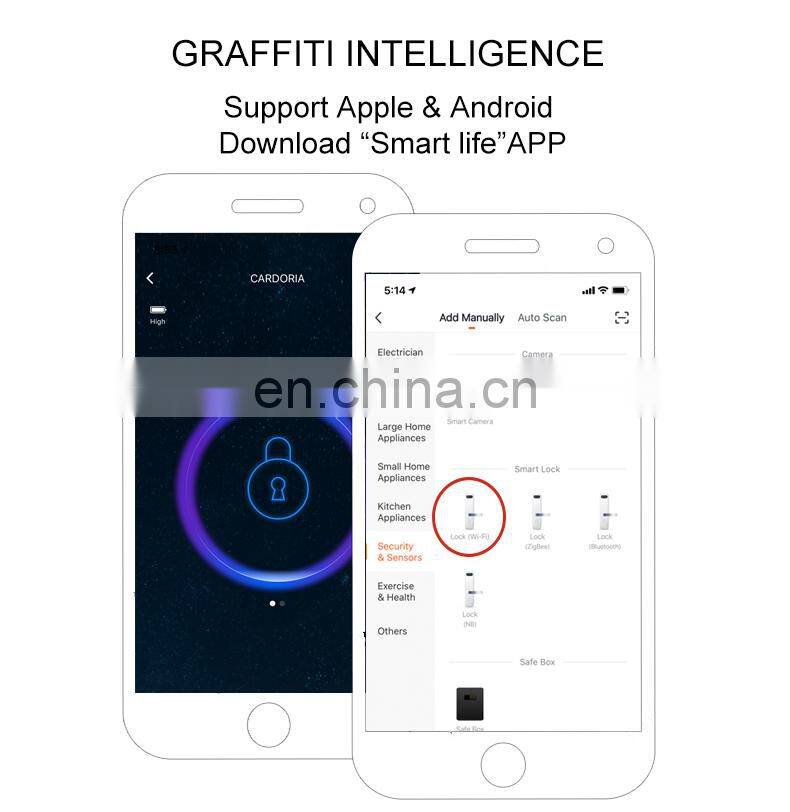TUYA APP Smart Fingerprint Door Lock Electronic Biometric Password Hotels Smart Door Lock Manufacturer