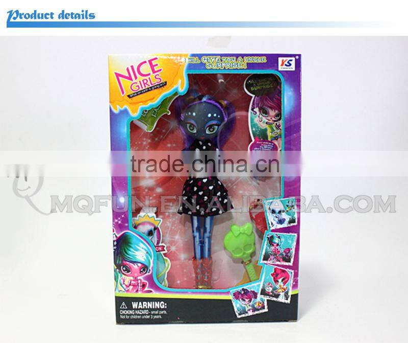 Mini Qute kawaii beautiful American Latex big head Alien girl kids fashion Plastic doll educational toy accessories NO.YS2013-2D