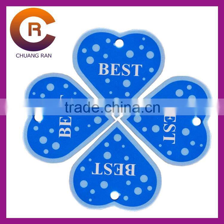 Silver hot stamping hole punched cardboard hangtag