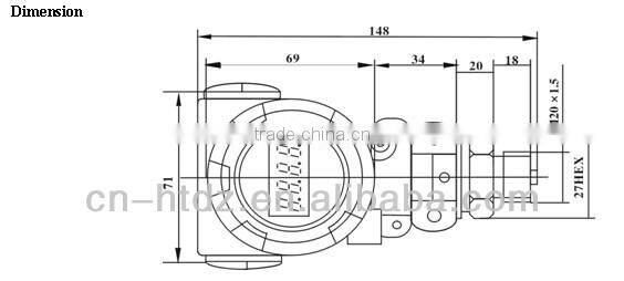 RS485 pressure transmitter with LED protocol