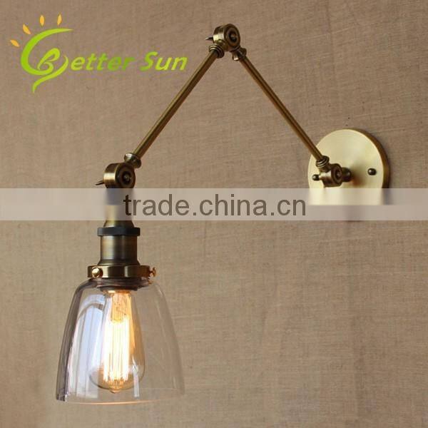 Double-headed Adjustable Swing Arm Black Iron Interior LED Wall Light
