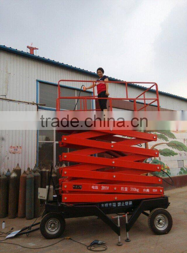 1.35~8m, 0.5 ton scissor lift platform for wheelchair /hydraulic scissor lift platform / scissor lift 220v