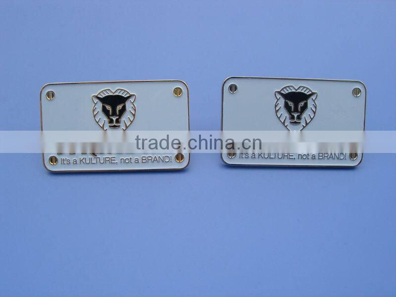 customized antique silver plate metal plate handbag plate