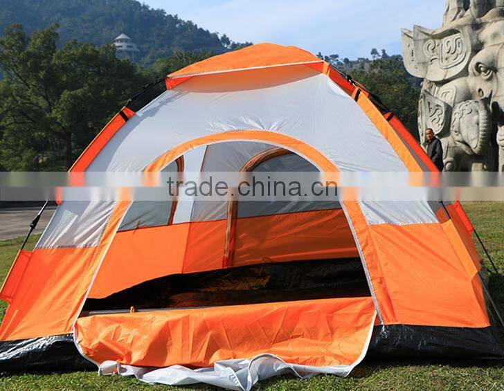 Outdoor camping tent polyester double layer tent for 3-4 persons