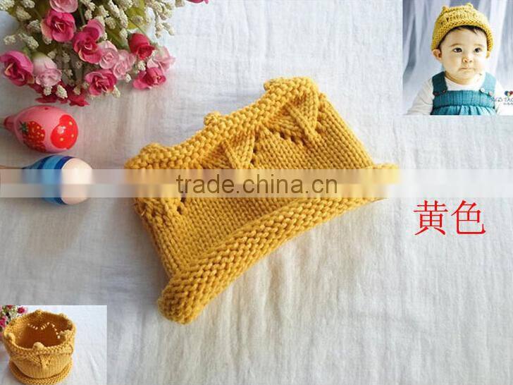 Fashion Cute Baby Kids Acrylic Handmade Hat Crochet Princess Crown Headband