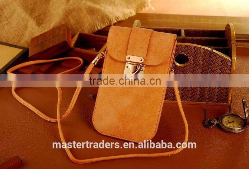 Universal Frosted PU Leather Bag Phone Bags With Metal Buckle For Mobile Phone For Samsung Galaxy S6 Edge MT-3874