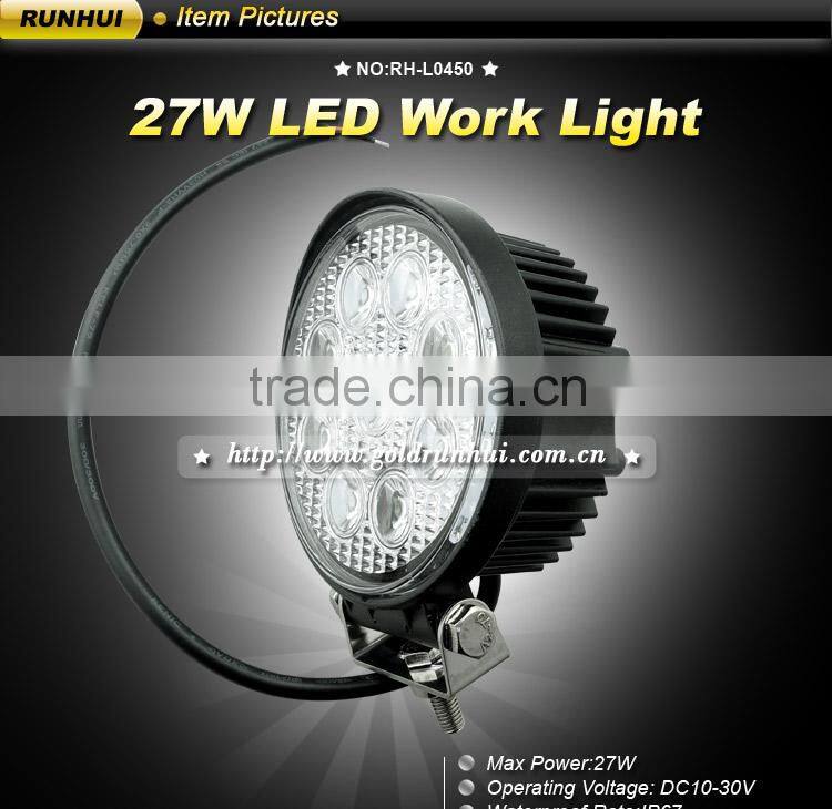 GoldRunhui RH-L0450 27W Hotsale LED Work Light Tractor Led Work Lamp