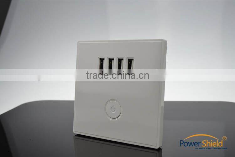 Hotel/Home/Residential Universal Electrial wall Schuko socket with 4 USB Charging output 4800Amp Pure Brass Top quality Material