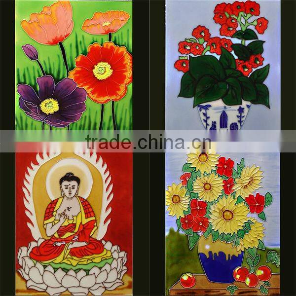 Handmade painting ornamental tiles modern design wall mural
