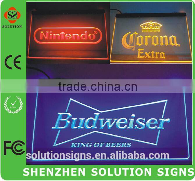 2015 fashionable hanging led acrylic sign board