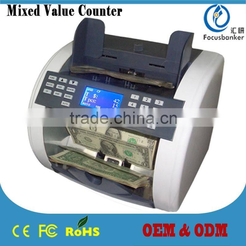 Mixed Denomination&Multi-Currency Counter/Money Counter/Bill Counter with UV,MG/MT,IR Detection for USD & Colombian Peso(COP)