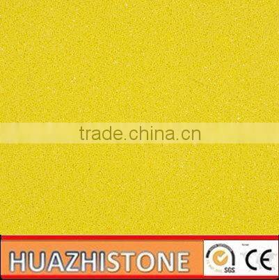 yellow engineered quartz stone slab