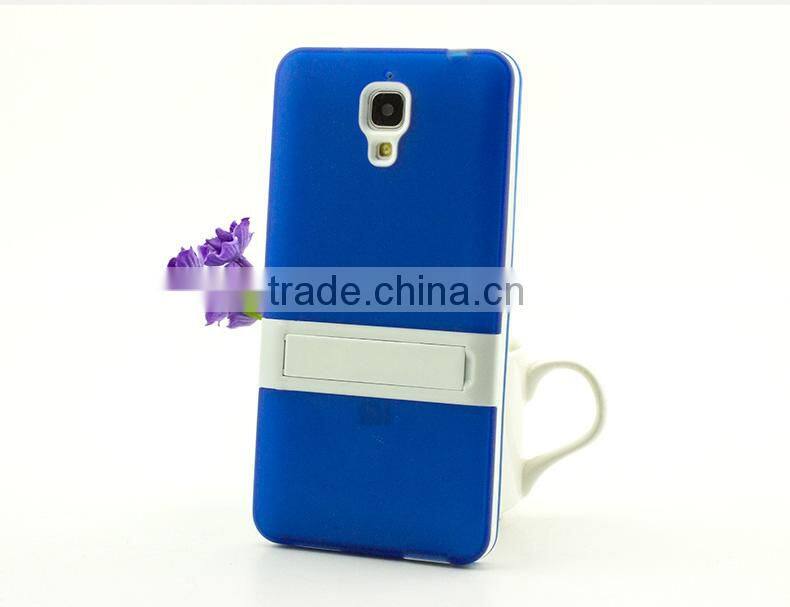 Keno Slim Fit Hybrid Flexible TPU Armor Defender Case with Kickstand for Xiaomi 4